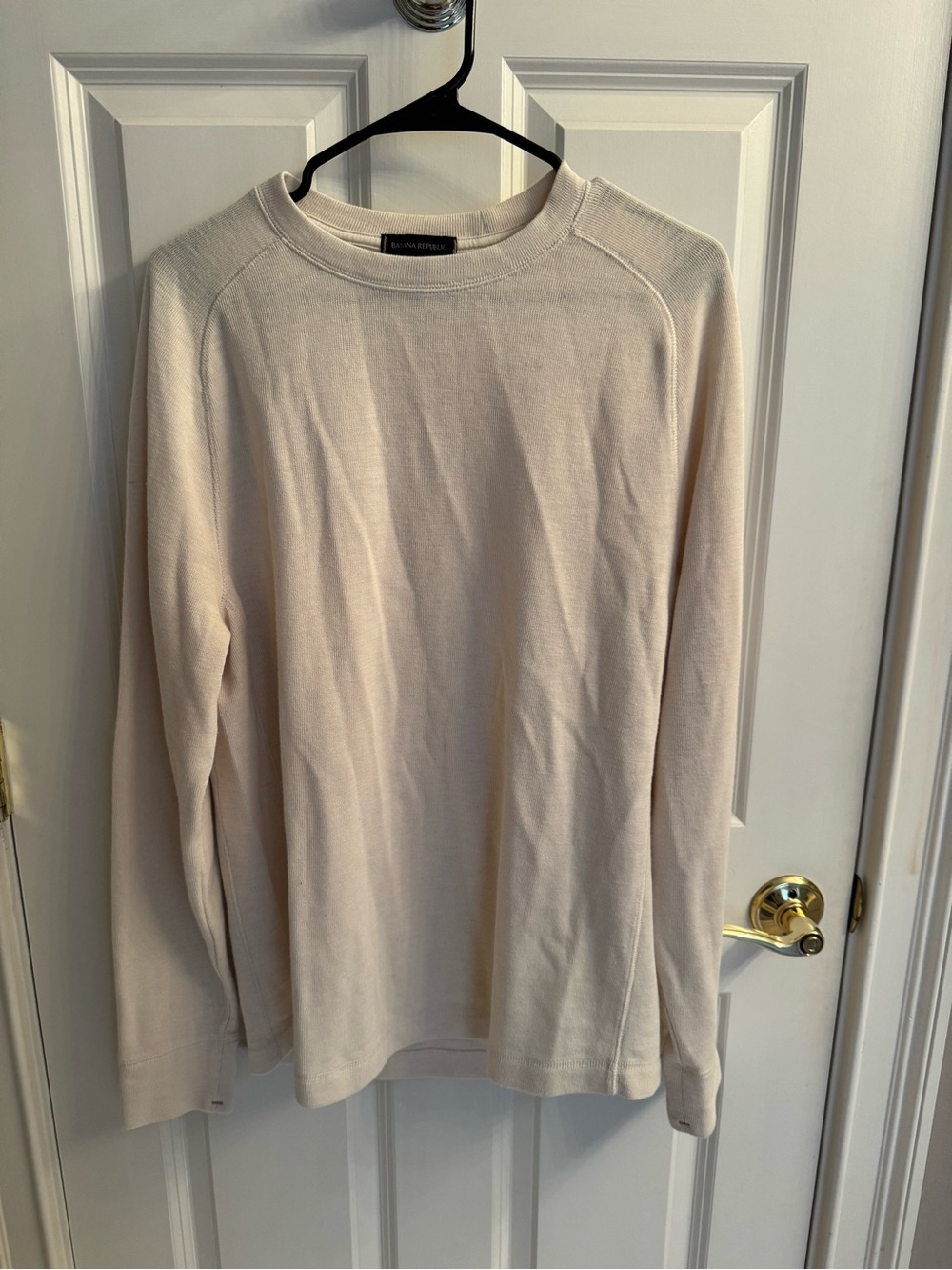 Banana Republic Cream Waffle Knit Long Sleeve Top